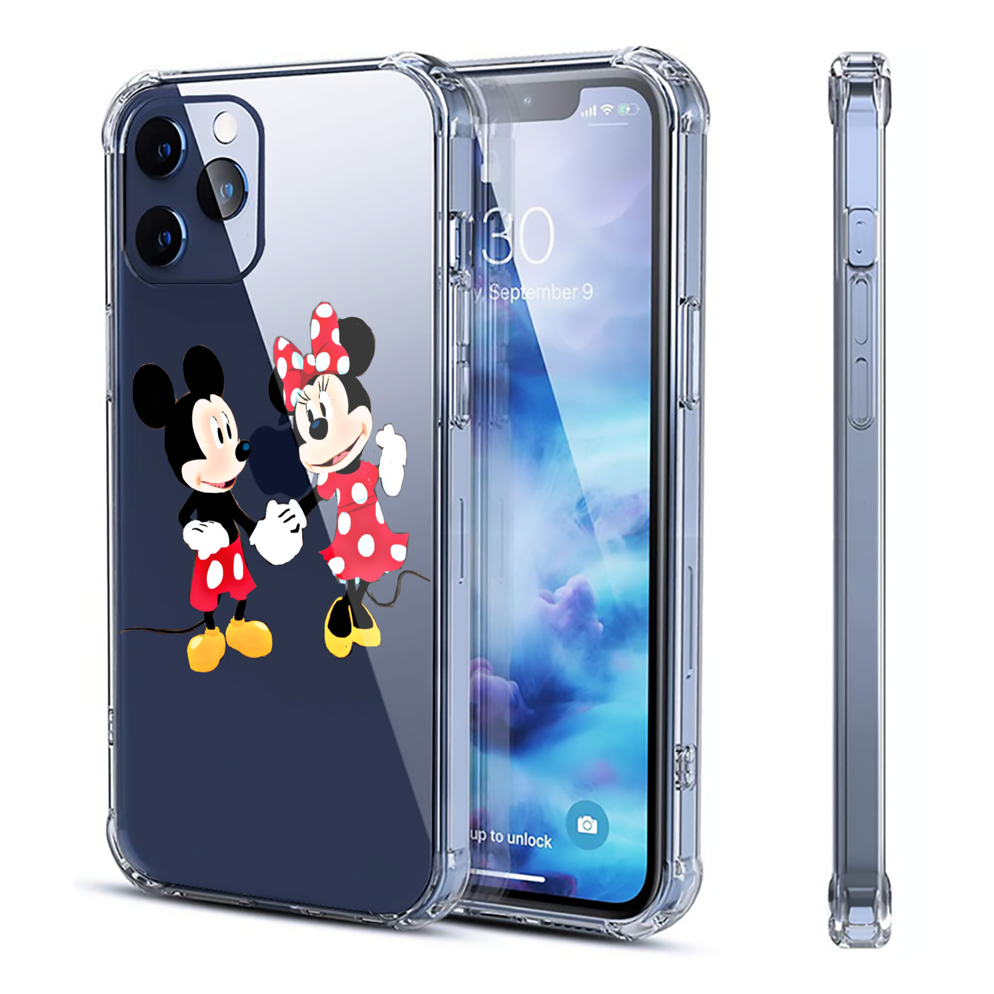 （画像用） ミッキーマウス Mickey Mouse 【iPhone 12シリーズ対応】透明スマホケース（クリアソフトケース）
